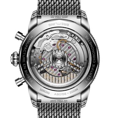 Breitling Superocean Heritage B01 Chrono automatic green dial mesh bracelet 42 mm