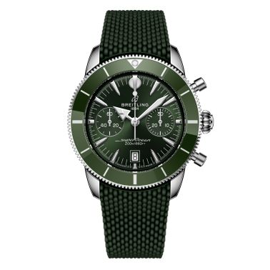 Breitling Superocean Heritage B01 Chrono automatic green dial rubber strap 42 mm