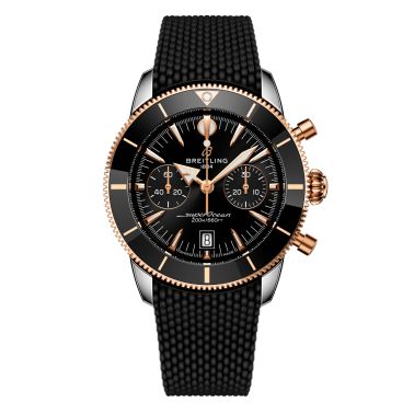 Breitling Superocean Heritage B01 Chrono Steel & Red Gold automatic black dial rubber strap 42 mm