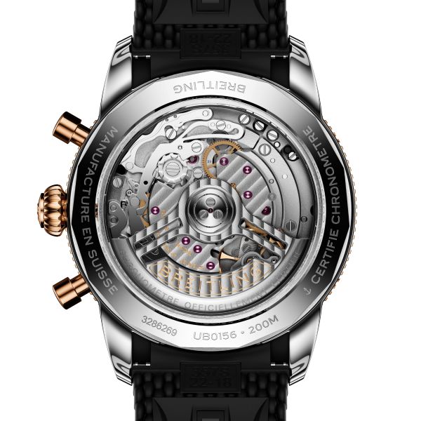 Breitling Superocean Heritage B01 Chrono Steel & Red Gold automatic black dial rubber strap 42 mm
