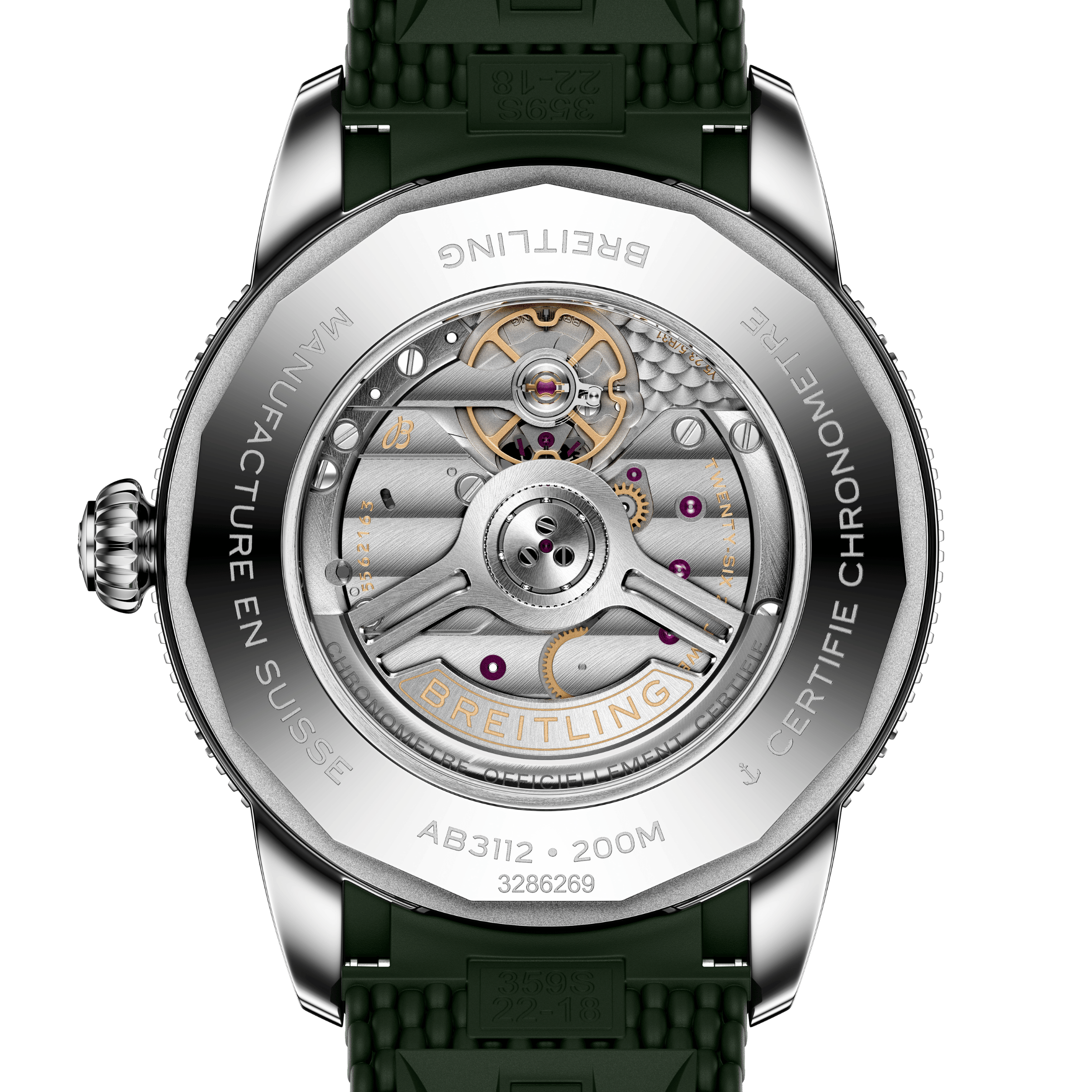 Montre Breitling Superocean Heritage B31 automatique cadran vert bracelet caoutchouc 44 mm