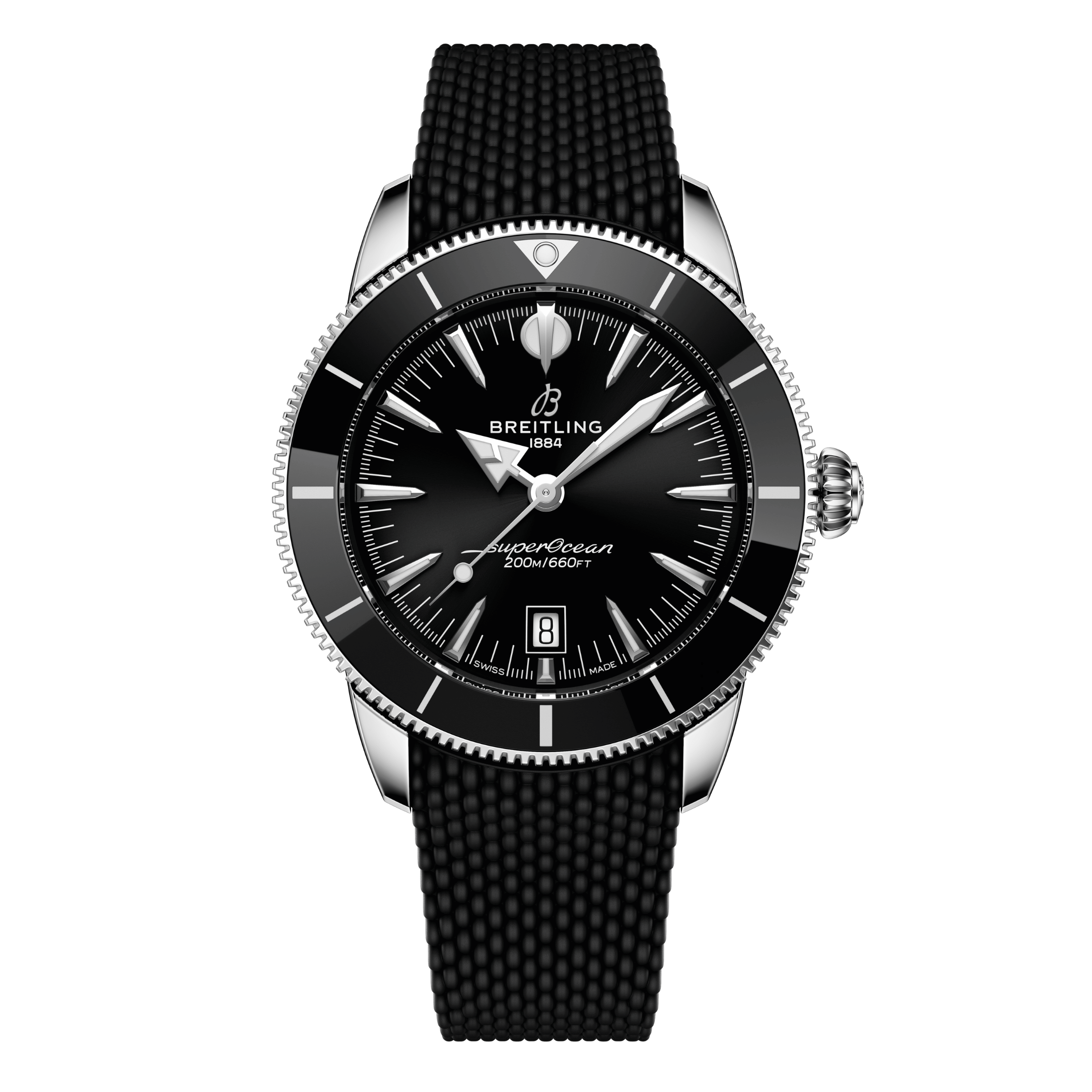 Montre Breitling Superocean Heritage B31 automatique cadran noir bracelet caoutchouc 44 mm