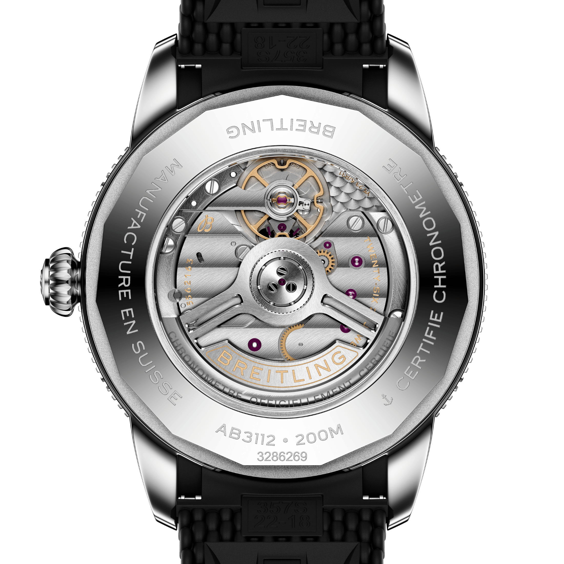 Montre Breitling Superocean Heritage B31 automatique cadran noir bracelet caoutchouc 44 mm