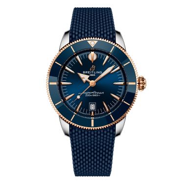 Montre Breitling Superocean Heritage B31 Acier & Or Rouge automatique cadran bleu bracelet caoutchouc 44 mm