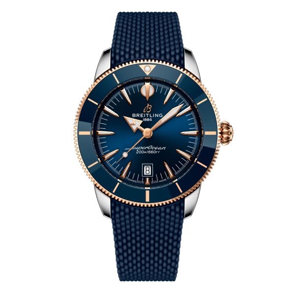 Breitling Superocean Heritage B31 Steel & Red Gold automatic blue dial rubber strap 44 mm