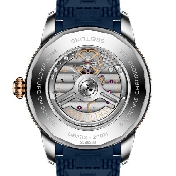 Montre Breitling Superocean Heritage B31 Acier & Or Rouge automatique cadran bleu bracelet caoutchouc 44 mm