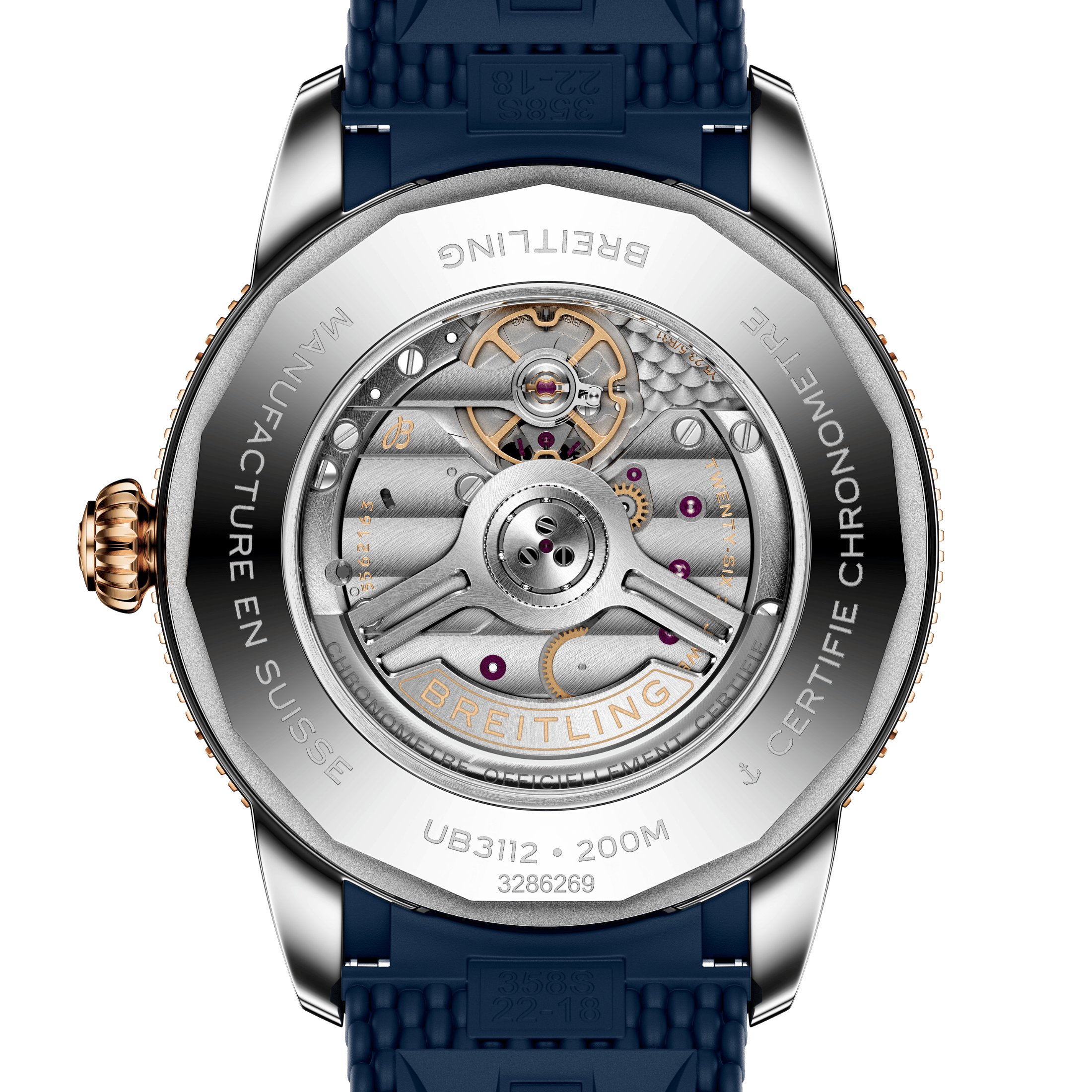 Breitling Superocean Heritage B31 Steel & Red Gold automatic blue dial rubber strap 44 mm