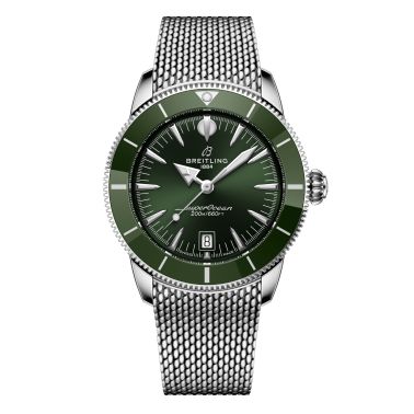 Montre Breitling Superocean Heritage B31 automatique cadran vert bracelet maille milanaise 42 mm