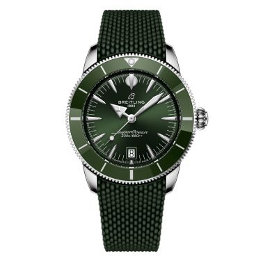 Montre Breitling Superocean Heritage B31 automatique cadran vert bracelet caoutchouc 42 mm