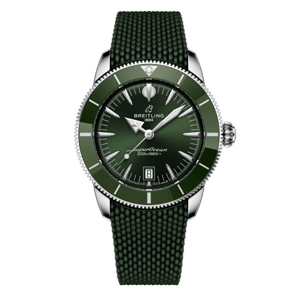 Breitling Superocean Heritage B31 automatic green dial rubber strap 42 mm