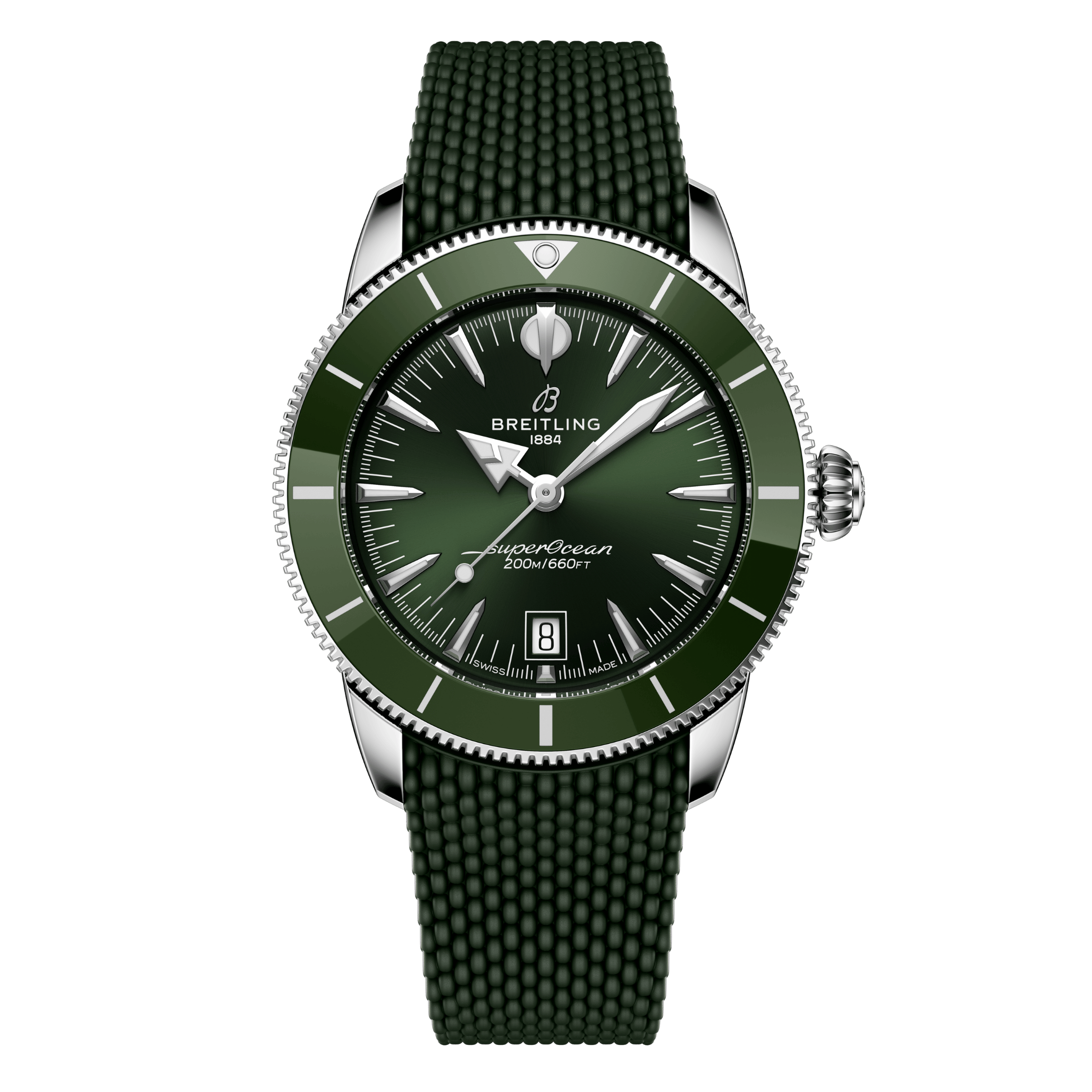 Breitling Superocean Heritage B31 automatic green dial rubber strap 42 mm