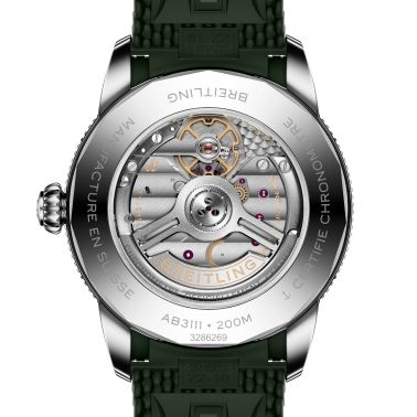 Montre Breitling Superocean Heritage B31 automatique cadran vert bracelet caoutchouc 42 mm