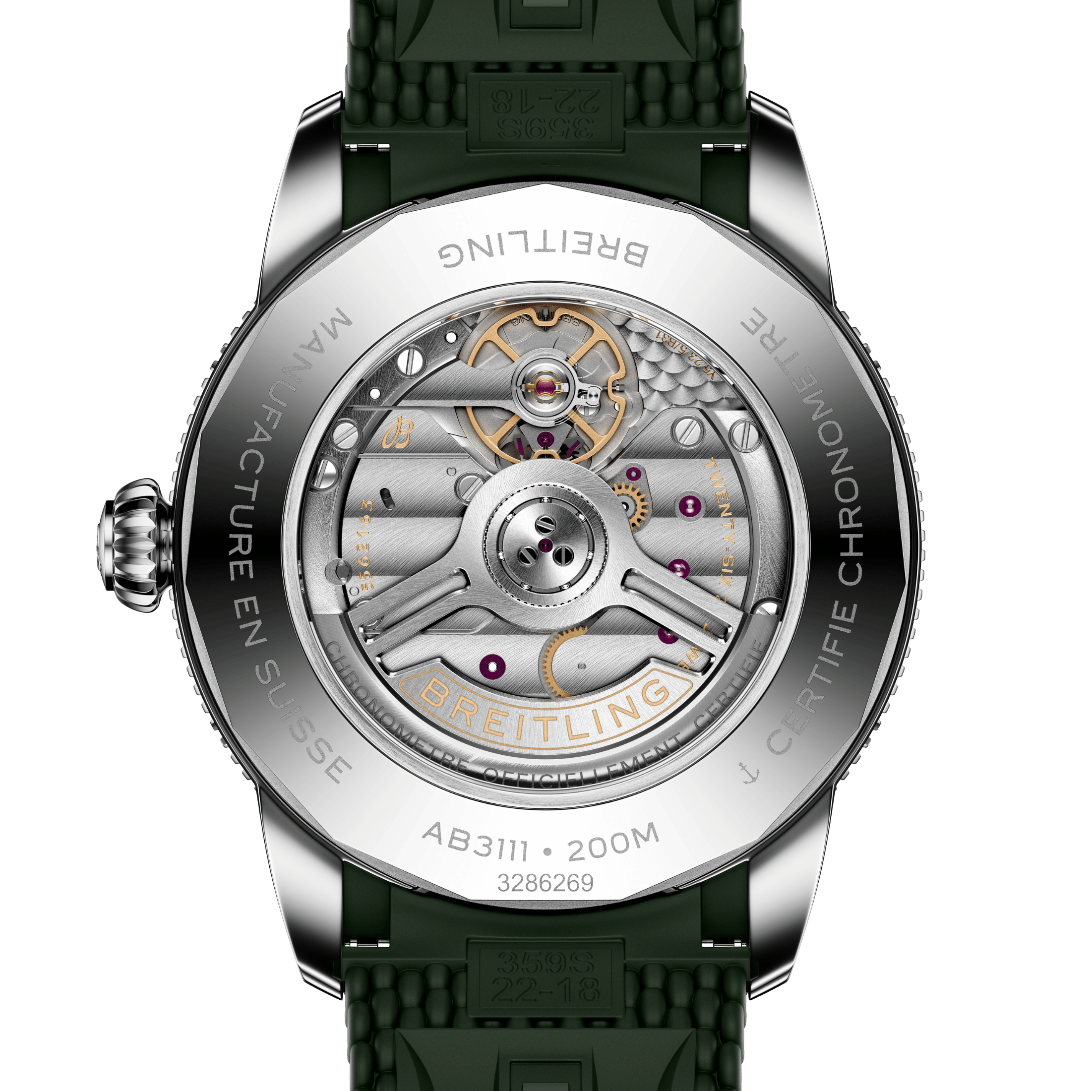 Montre Breitling Superocean Heritage B31 automatique cadran vert bracelet caoutchouc 42 mm