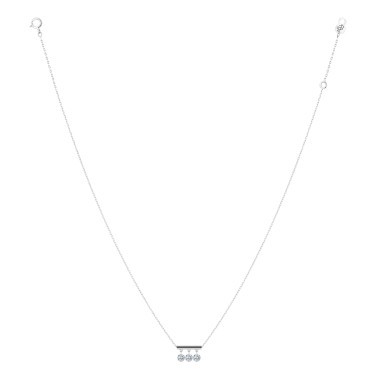 Collier La Brune et La Blonde Pampilles en or blanc 3 diamants taille brillant 0,60 carat - Full