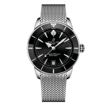 Montre Breitling Superocean Heritage B31 automatique cadran noir bracelet maille milanaise 40 mm