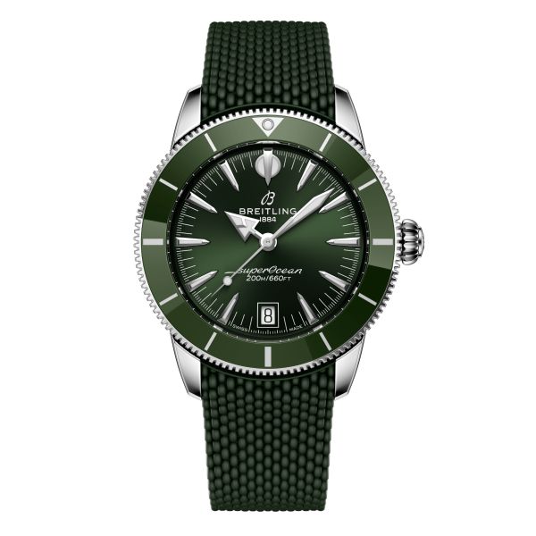 Breitling Superocean Heritage B31 automatic green dial rubber strap 40 mm