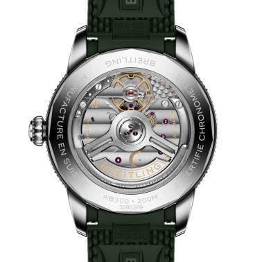 Montre Breitling Superocean Heritage B31 automatique cadran vert bracelet caoutchouc 40 mm