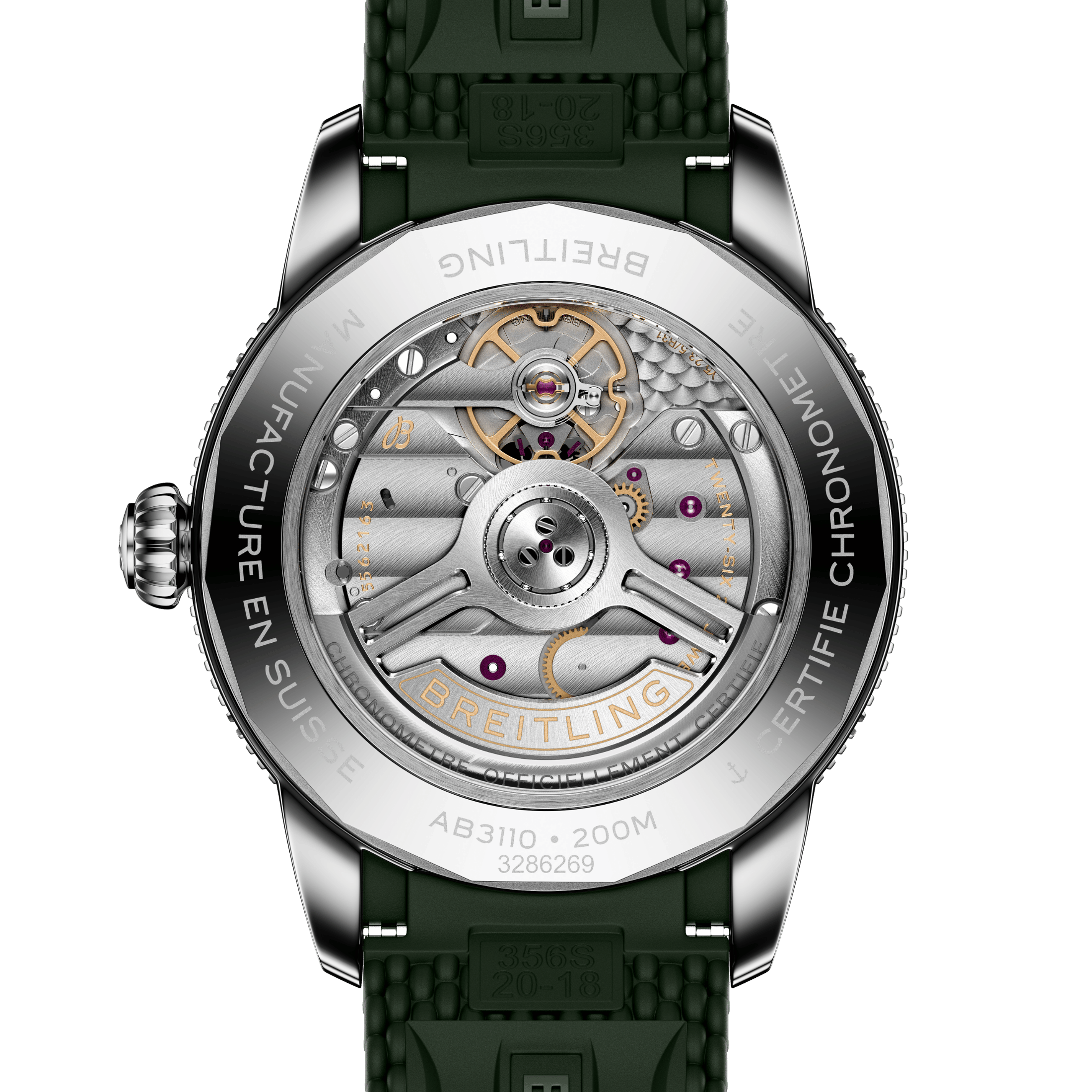 Montre Breitling Superocean Heritage B31 automatique cadran vert bracelet caoutchouc 40 mm
