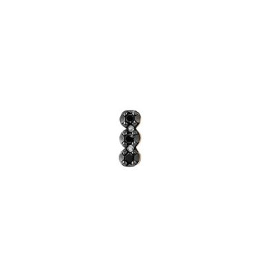 Boucle d'oreille Solo Ginette NY Black Diamond en or rose et 3 diamants noirs