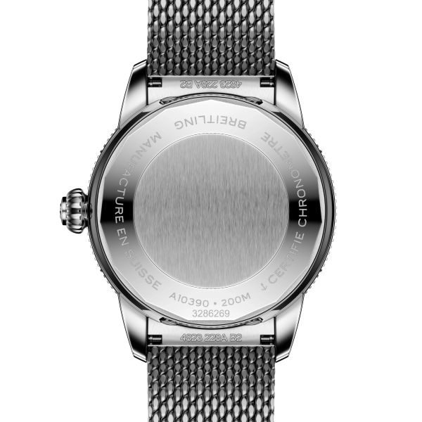 Breitling Superocean Heritage automatic green dial mesh bracelet 36 mm