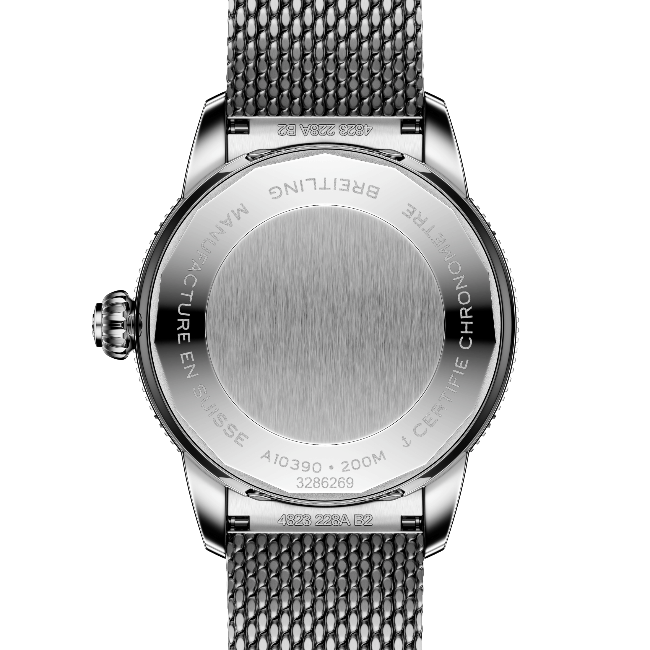 Montre Breitling Superocean Heritage automatique cadran bleu bracelet maille milanaise 36 mm