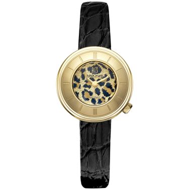 copy ofMontre March LA.B Lady VOLANTE Cheetah cadran léopard bracelet cuir noir 30 mm