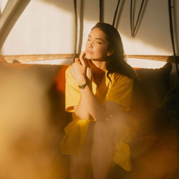 March LA.B Lady VOLANTE watch with green dial,green leather strap, 30 mm