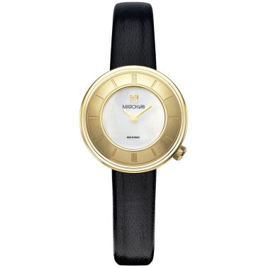 copy ofMontre March LA.B Lady VOLANTE Nacre cadran blanc bracelet cuir marron 30 mm