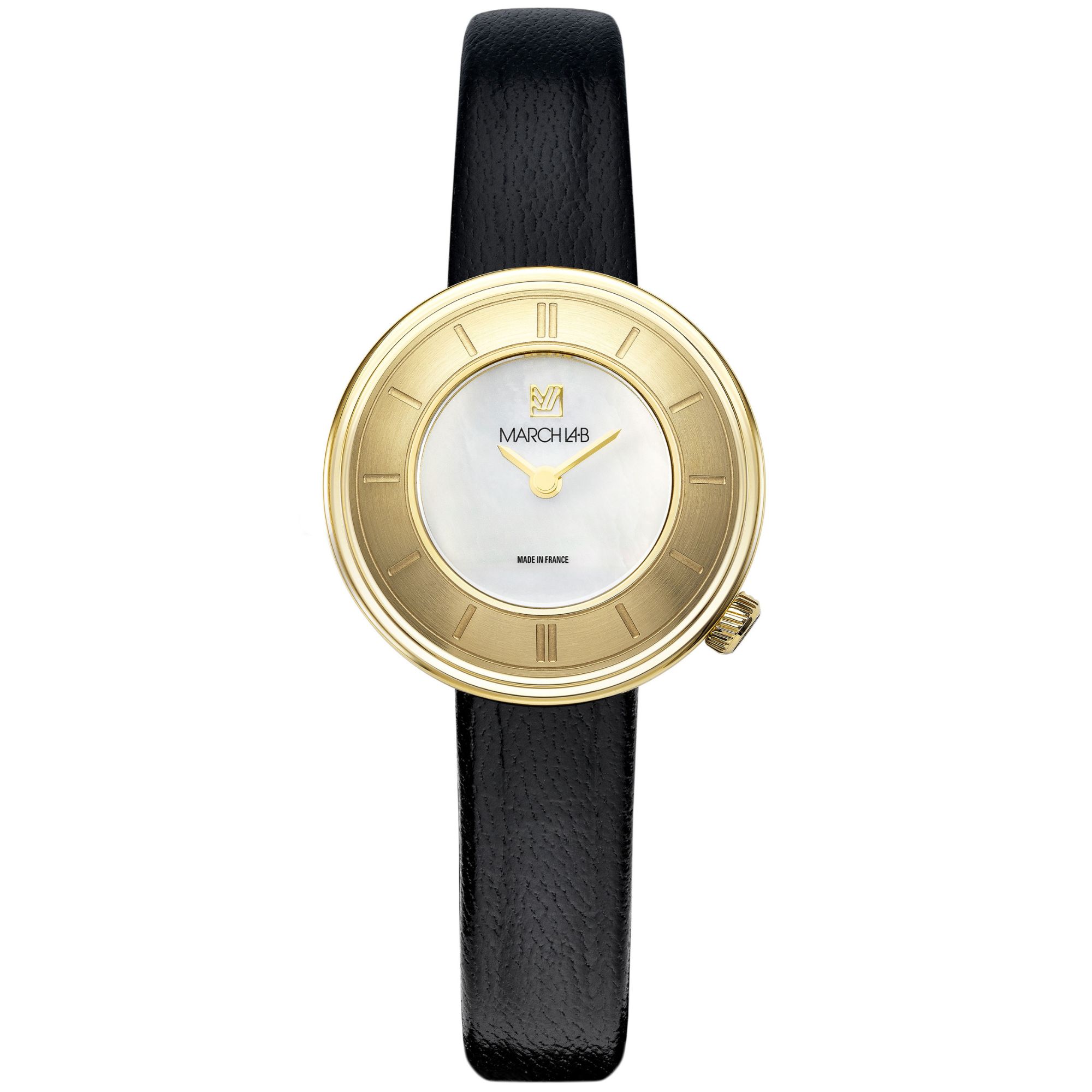 copy ofMontre March LA.B Lady VOLANTE Nacre cadran blanc bracelet cuir marron 30 mm
