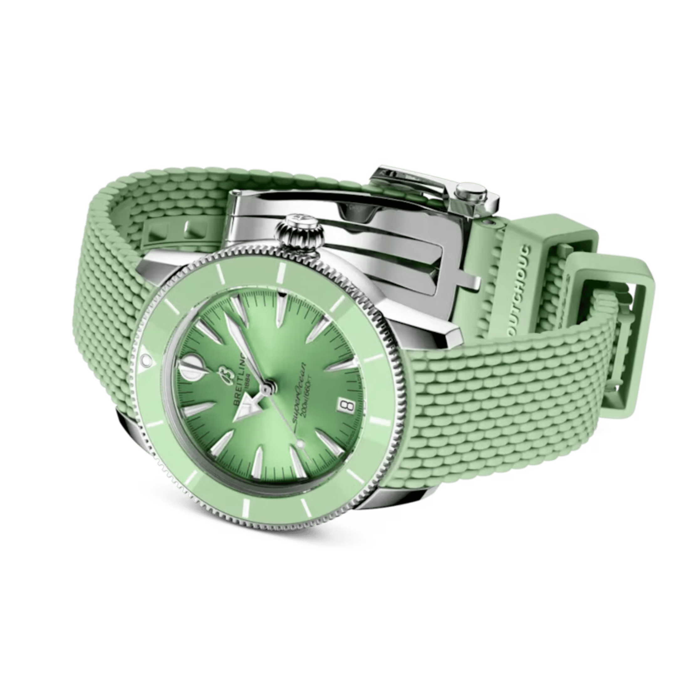 Montre Breitling Superocean Heritage automatique cadran vert bracelet caoutchouc 36 mm