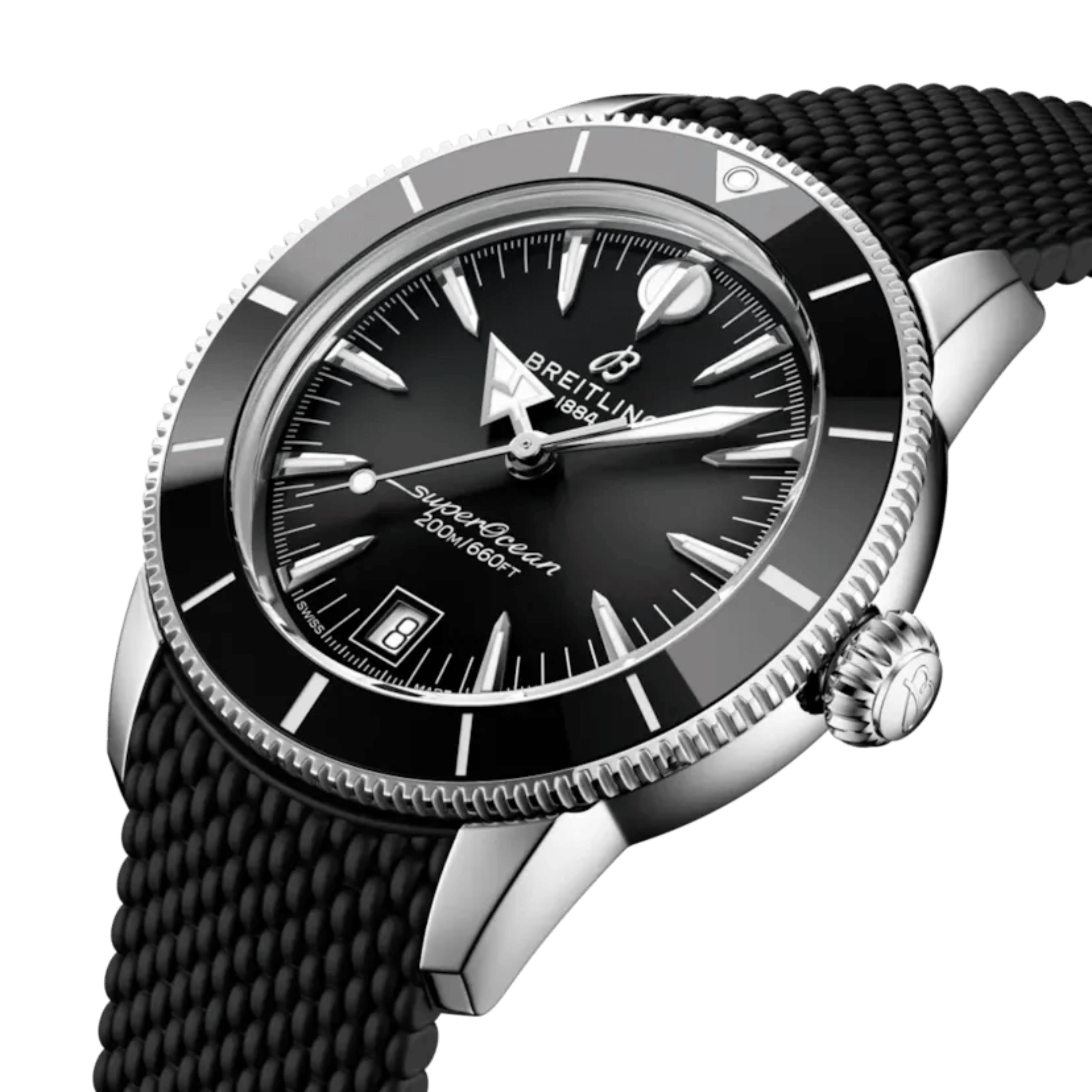 Montre Breitling Superocean Heritage B31 automatique cadran noir bracelet caoutchouc 40 mm