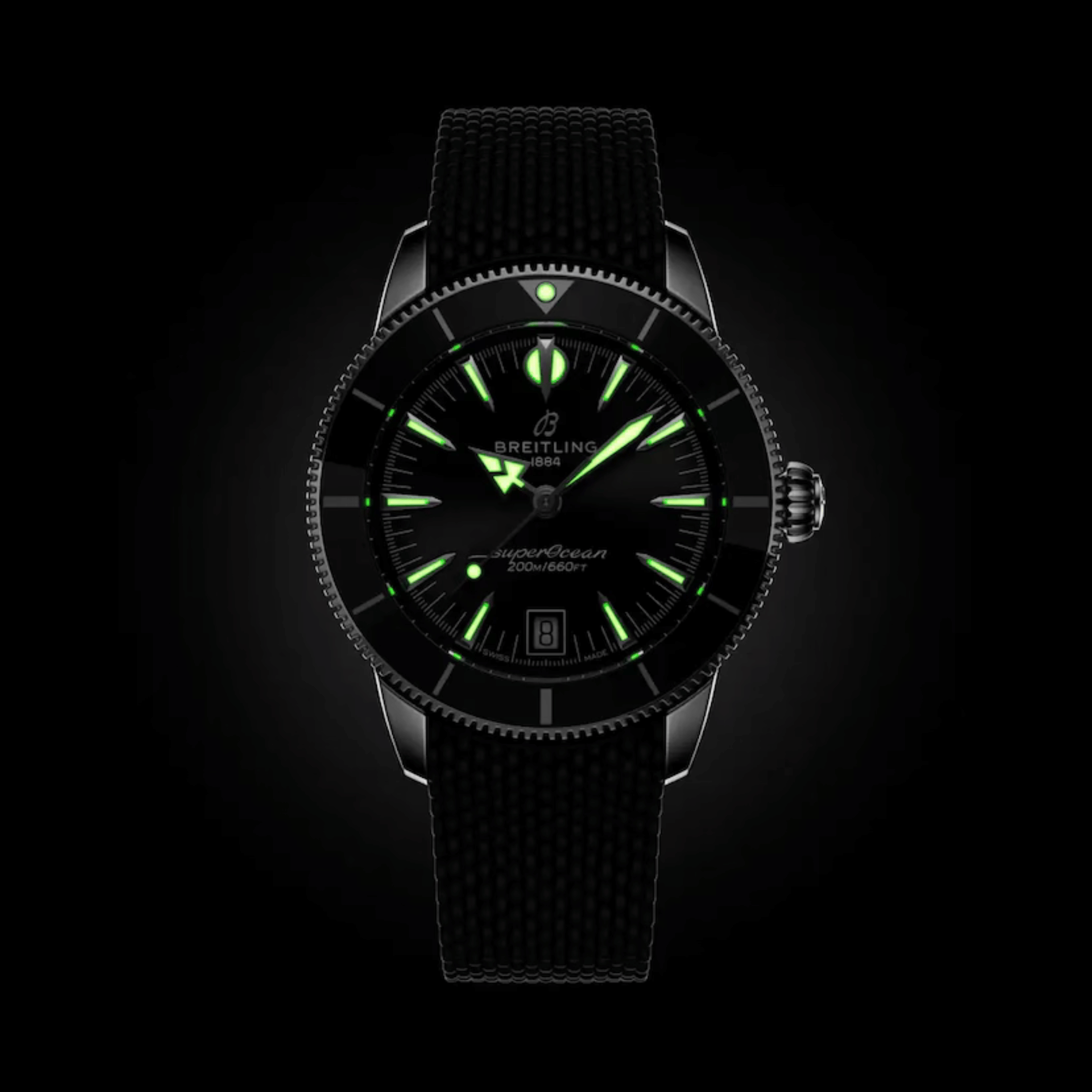 Montre Breitling Superocean Heritage B31 automatique cadran noir bracelet caoutchouc 40 mm