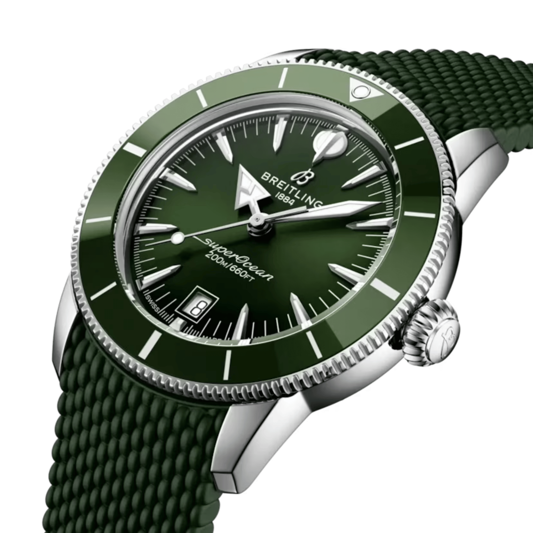 Breitling Superocean Heritage B31 automatic green dial rubber strap 42 mm