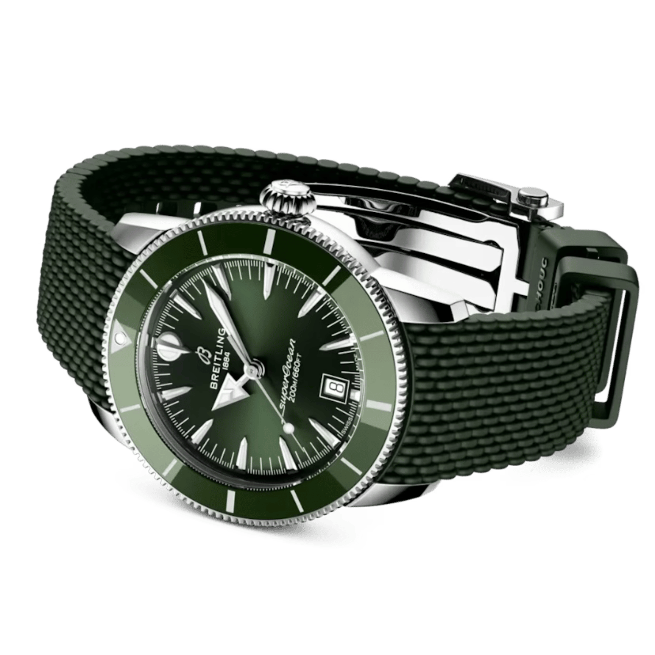 Breitling Superocean Heritage B31 automatic green dial rubber strap 42 mm