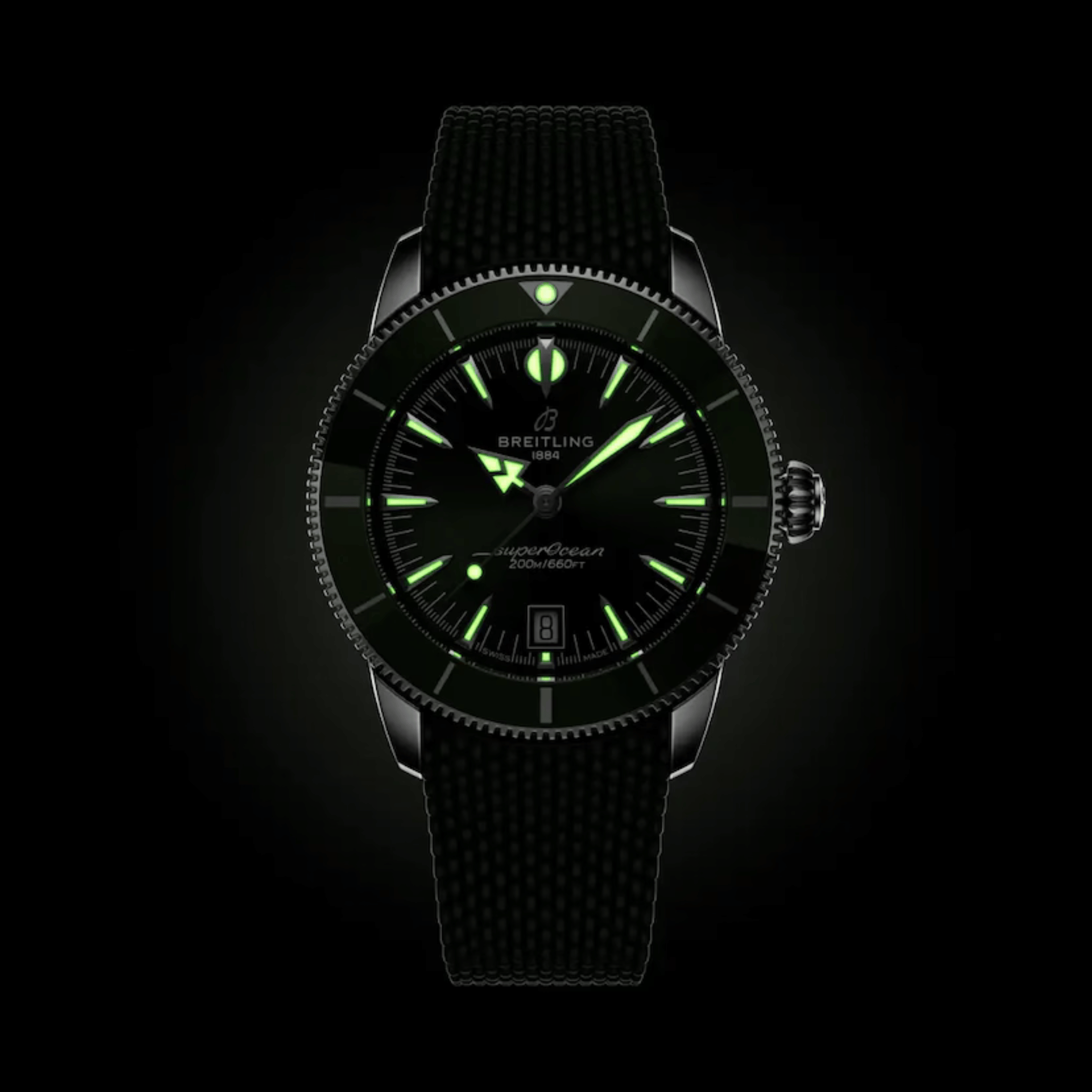 Breitling Superocean Heritage B31 automatic green dial rubber strap 42 mm