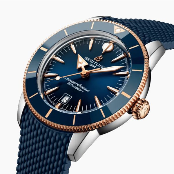 Breitling Superocean Heritage B31 Steel & Red Gold automatic blue dial rubber strap 44 mm