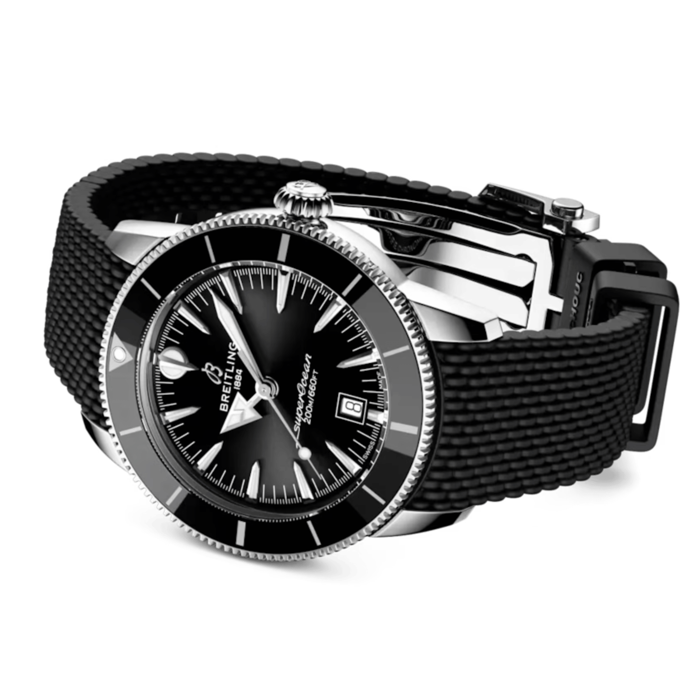 Montre Breitling Superocean Heritage B31 automatique cadran noir bracelet caoutchouc 44 mm