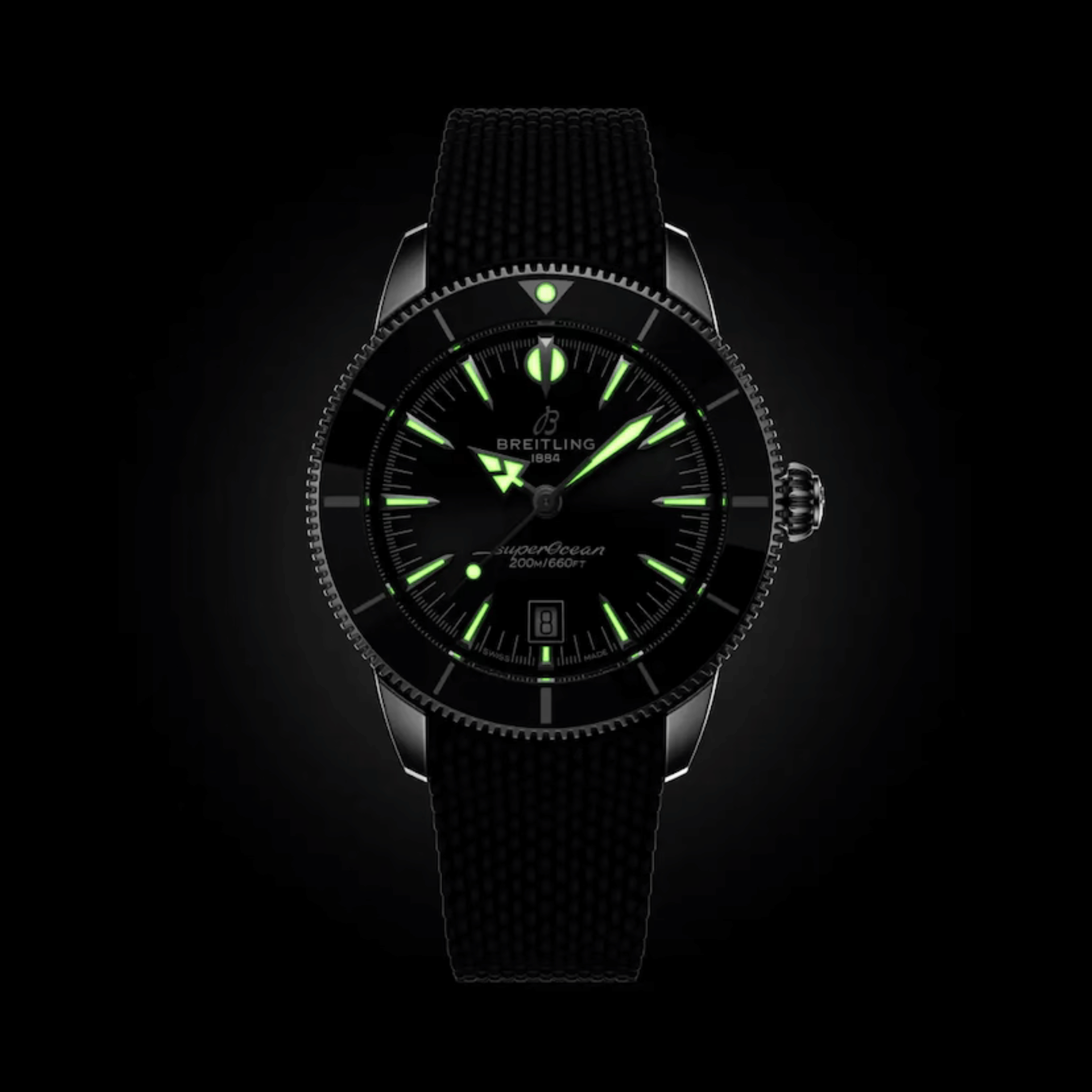 Montre Breitling Superocean Heritage B31 automatique cadran noir bracelet caoutchouc 44 mm