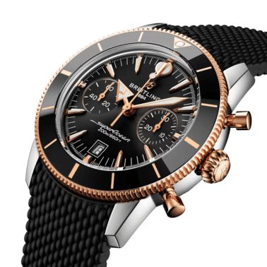 Breitling Superocean Heritage B01 Chrono Steel & Red Gold automatic black dial rubber strap 42 mm