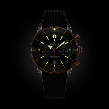 Breitling Superocean Heritage B01 Chrono Steel & Red Gold automatic black dial rubber strap 42 mm