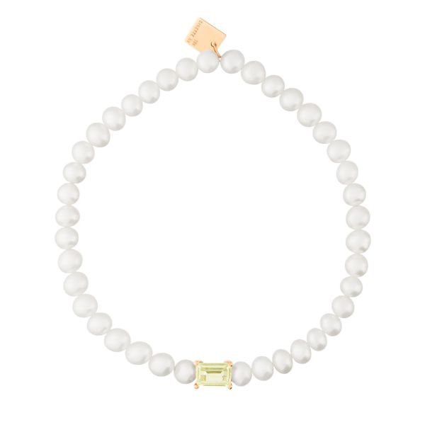 Ginette NY Cocktail bracelet in rose gold, pearls, and lemon quartz