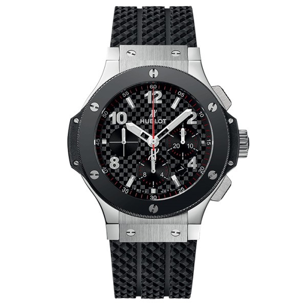 Montre Hublot Big Bang Steel Ceramic cadran effet carbone bracelet caoutchouc noir 44 mm