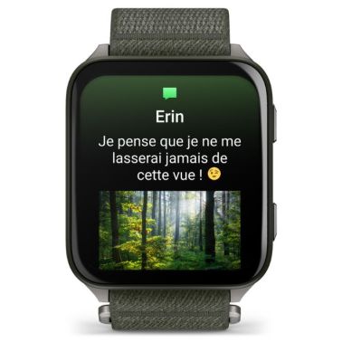 Garmin Venu X1 AMOLED watch with moss green ComfortFit band, 41 x 46 mm