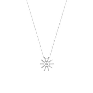 Collier La Brune et La Blonde Lune et Soleil Mini en or blanc et diamant 0,07 carat
