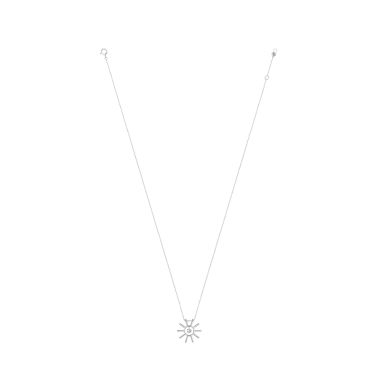 Collier La Brune et La Blonde Lune et Soleil Mini en or blanc et diamant 0,07 carat