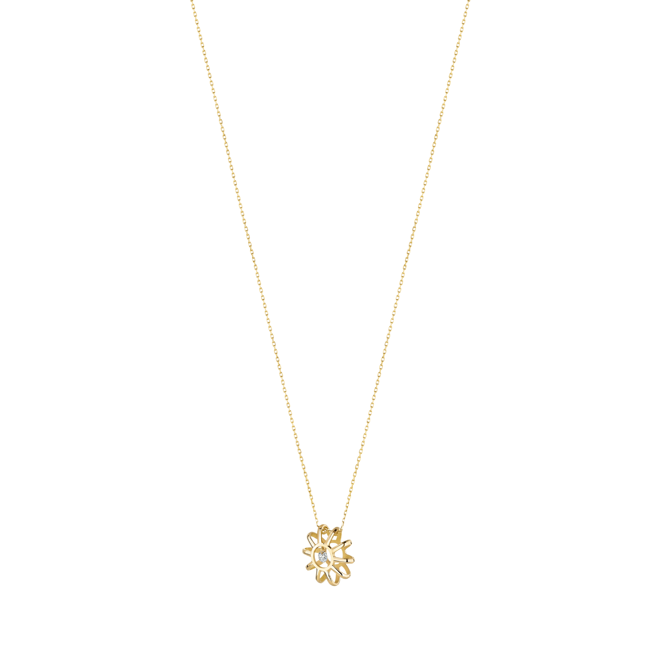 Collier La Brune et La Blonde Lune et Soleil Mini en or jaune et diamant 0,07 carat