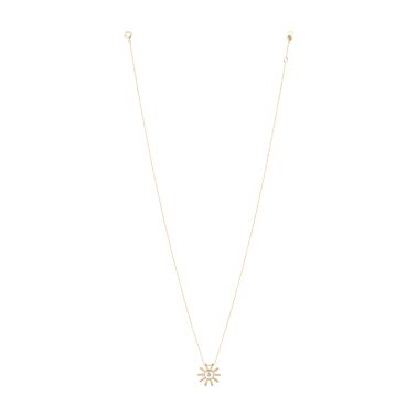 Collier La Brune et La Blonde Lune et Soleil Mini en or jaune et diamant 0,07 carat