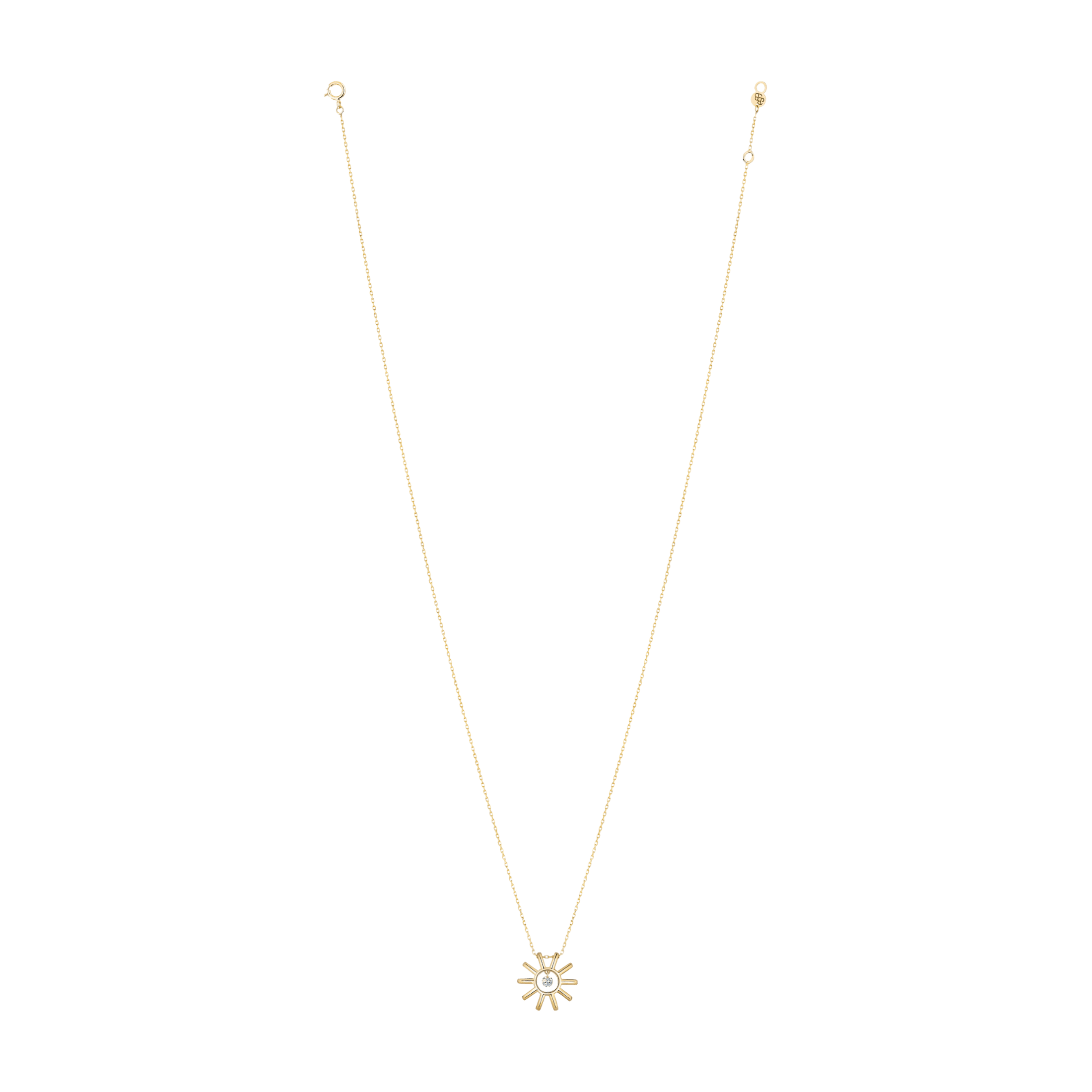Collier La Brune et La Blonde Lune et Soleil Mini en or jaune et diamant 0,07 carat