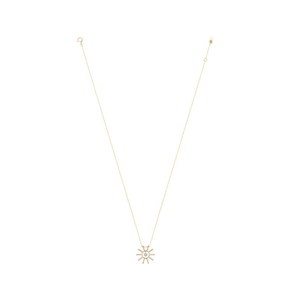Collier La Brune et La Blonde Lune et Soleil Mini en or jaune et diamant 0,07 carat
