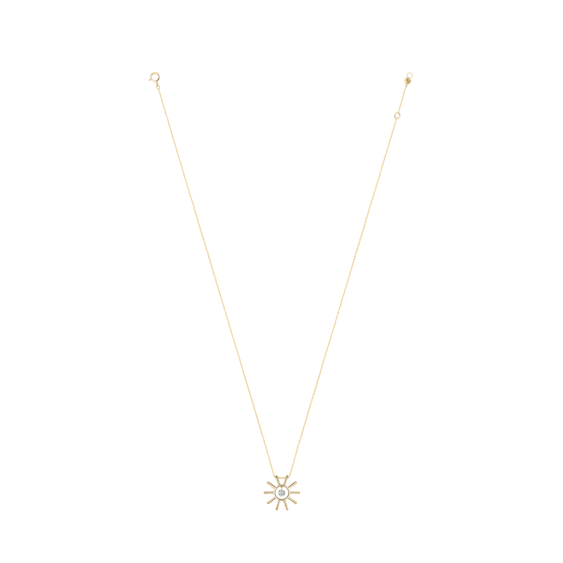 Collier La Brune et La Blonde Lune et Soleil Mini en or jaune et diamant 0,07 carat